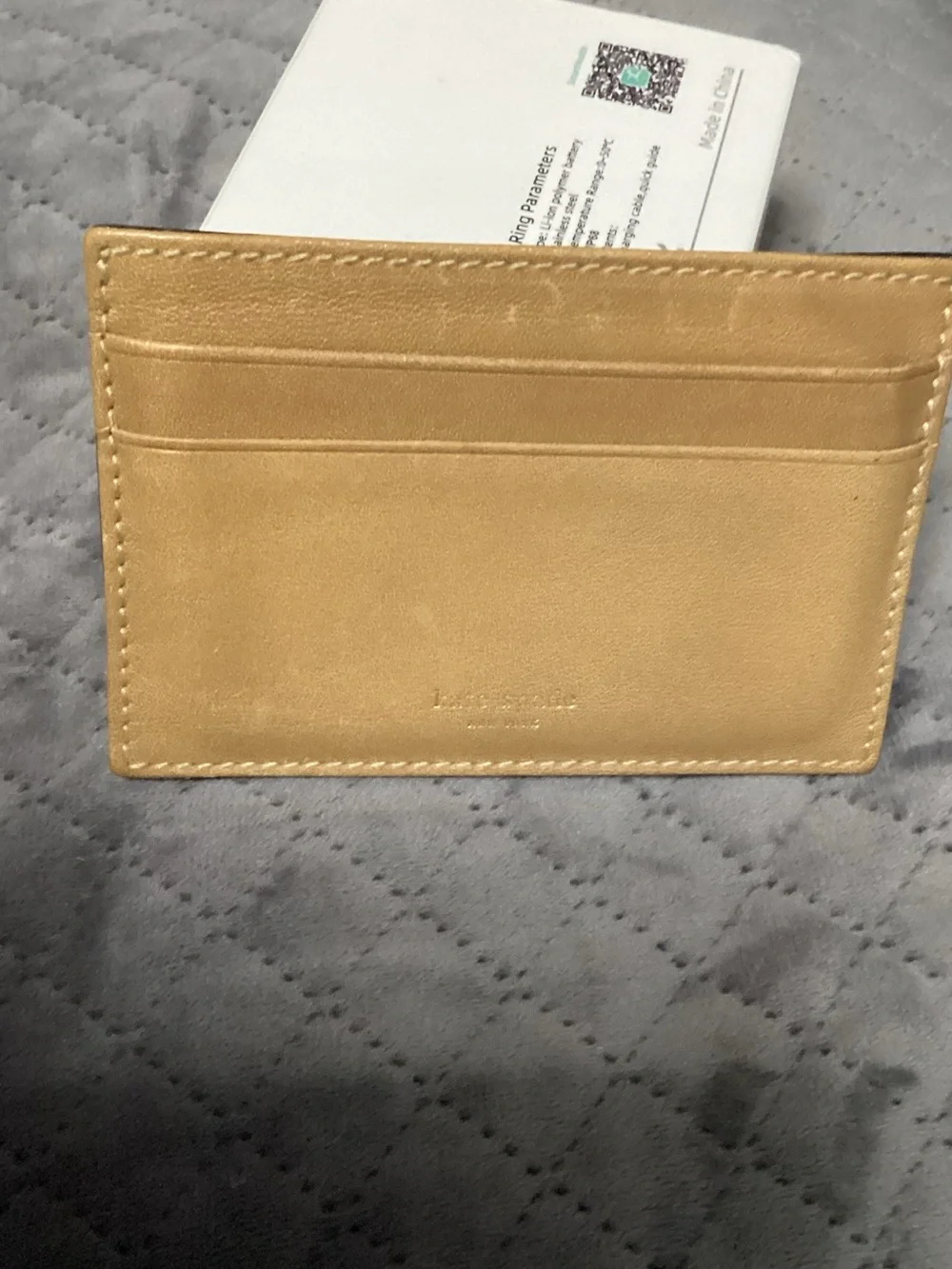 kate spade tan leather slim card holder